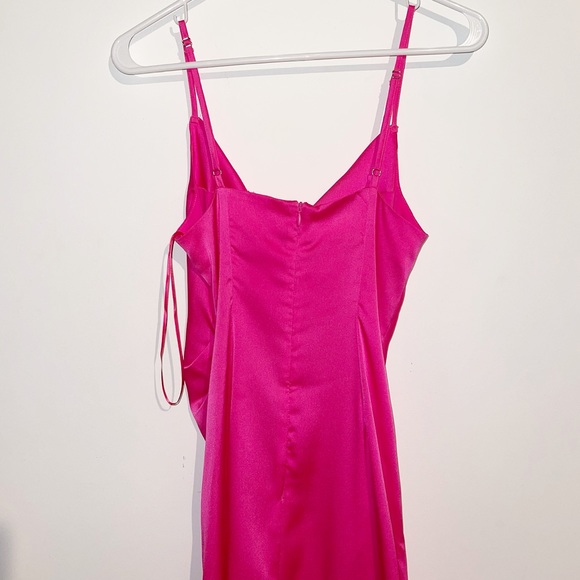 Re:named hot pink satin silk spaghetti strap dress - Picture 7 of 8